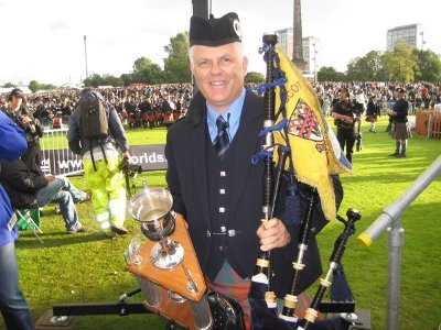 Pipe Major Terry Lee of SFU upon winning the 2009 World's