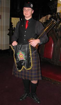 Richard Gillies with the Sherriff Banner and Dunbar Trophy