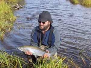 George Campbell with Talarik Creek rainbow